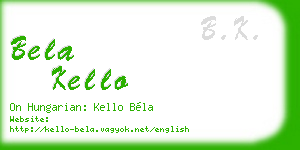 bela kello business card