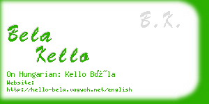 bela kello business card